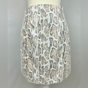 MOD on Trend Miniskirt White Snakeskin Faux Suede Lightweight Neutral Large